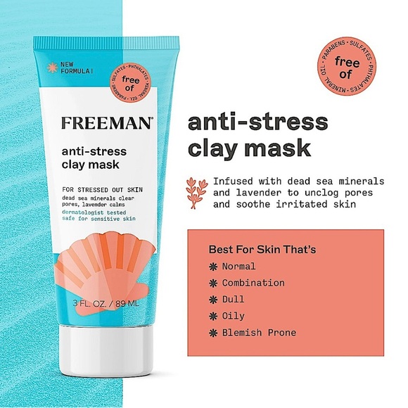 3/$10 Freeman Anti-Stress Clay Mask 3oz - Picture 3 of 3